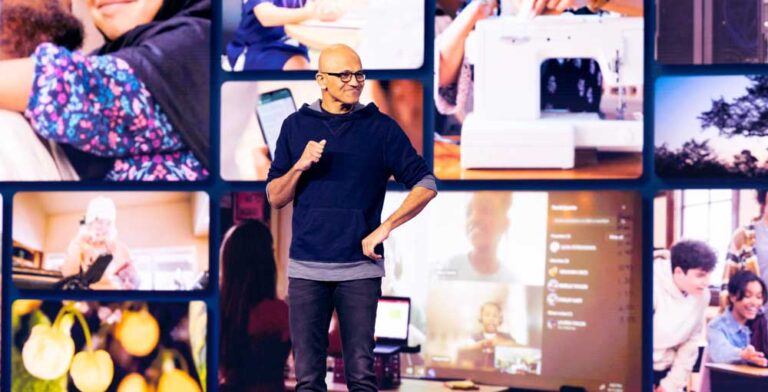 Stock Microsoft Nadella Build company