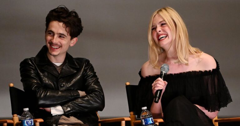 Timothee Chalamet and Elle Fanning Nail Wicked Holding Space Meme